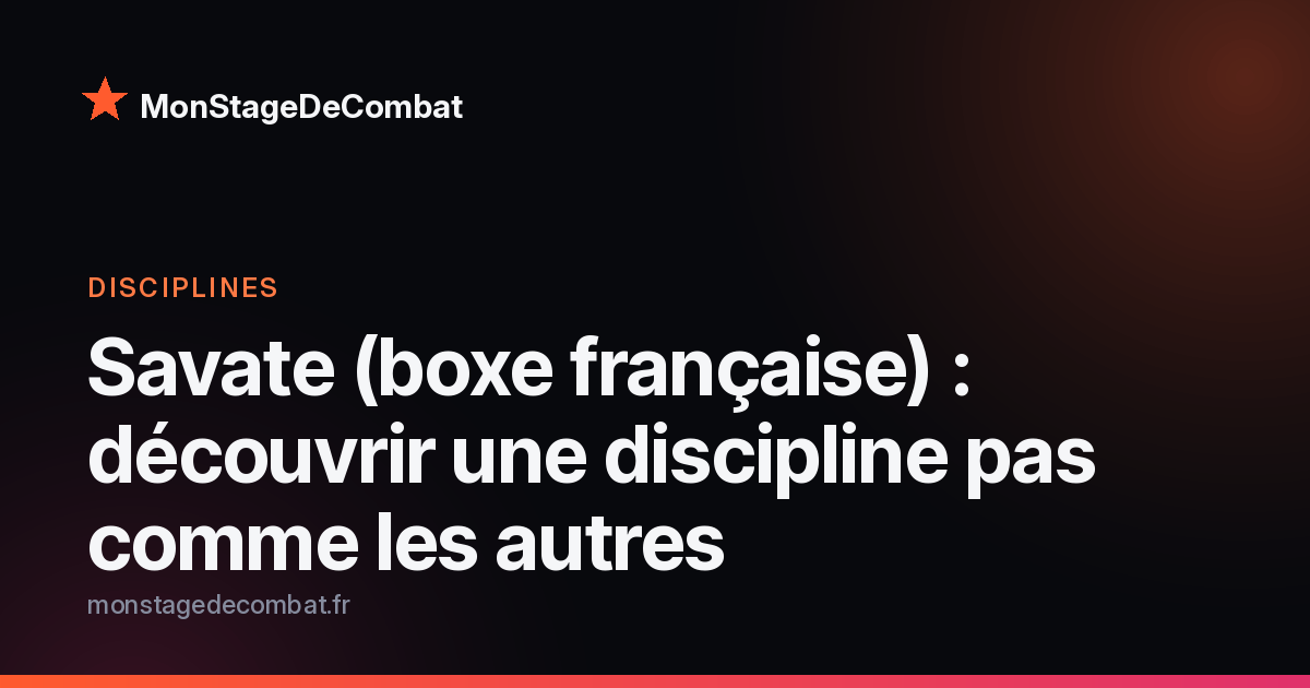 Visuel MonStageDeCombat : savate, la boxe française